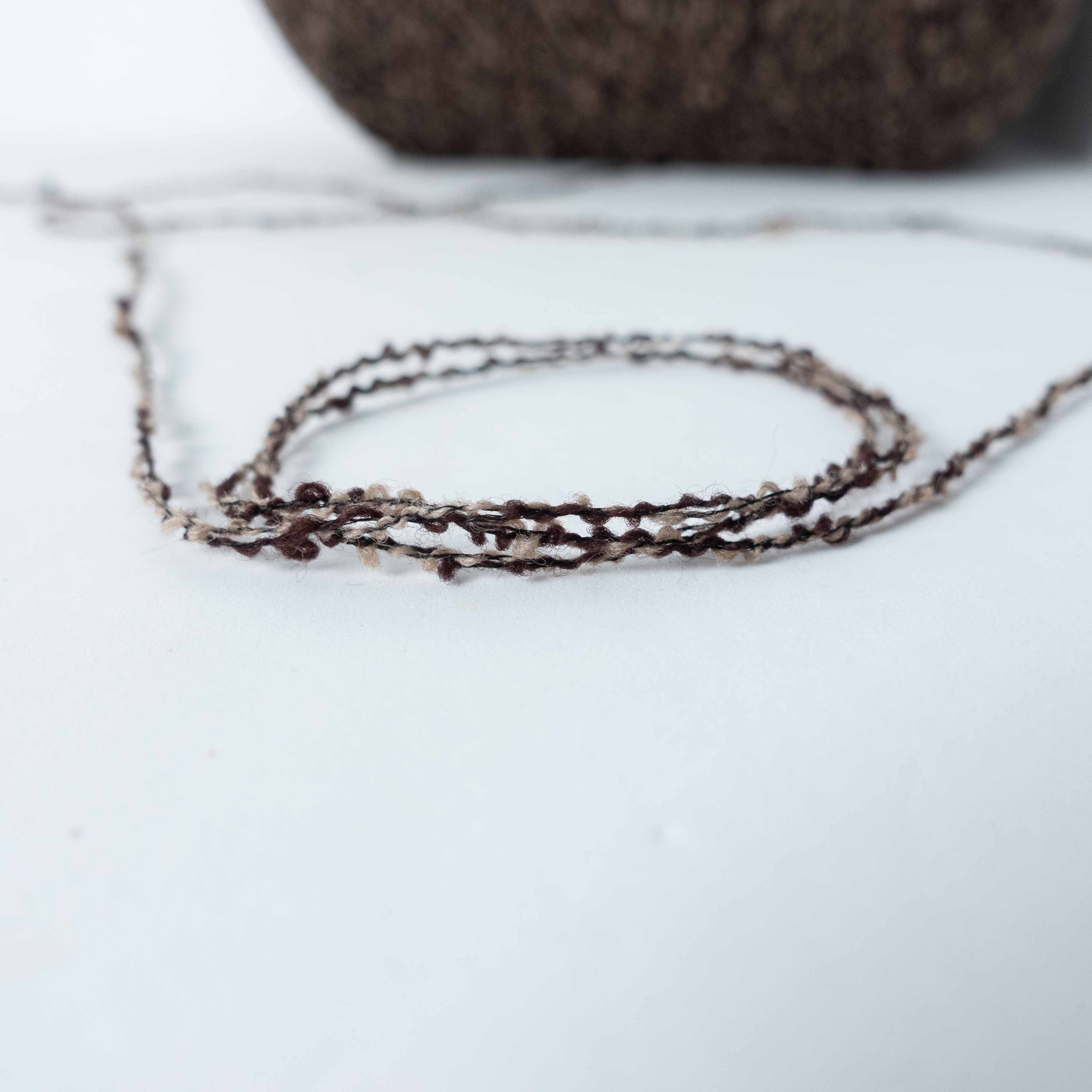 -big project- 2/12 カシミヤ混リング×ノット - ブラウン