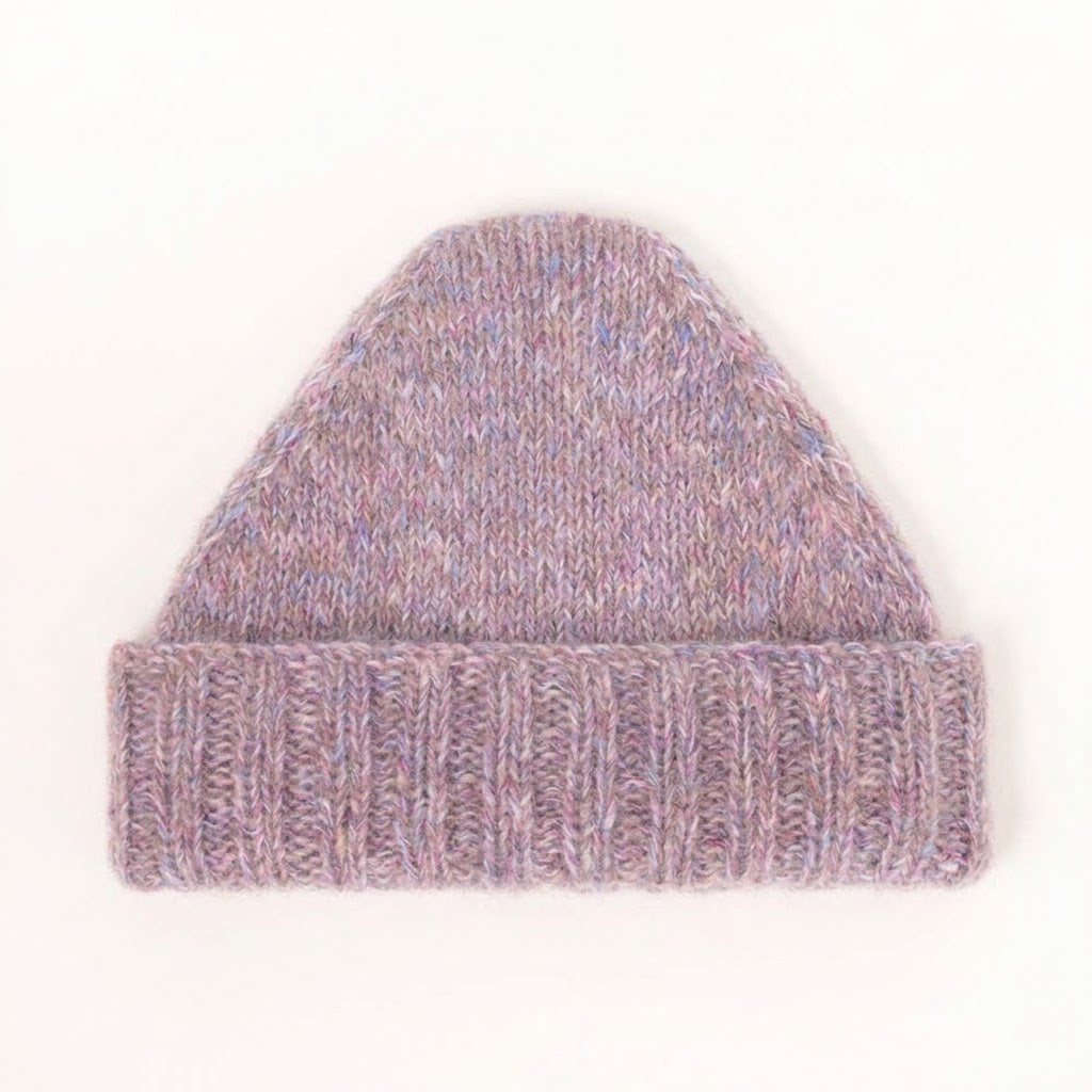 Lilac Sky (Twin Peak Beanie knitting pattern, held-together yarn set)