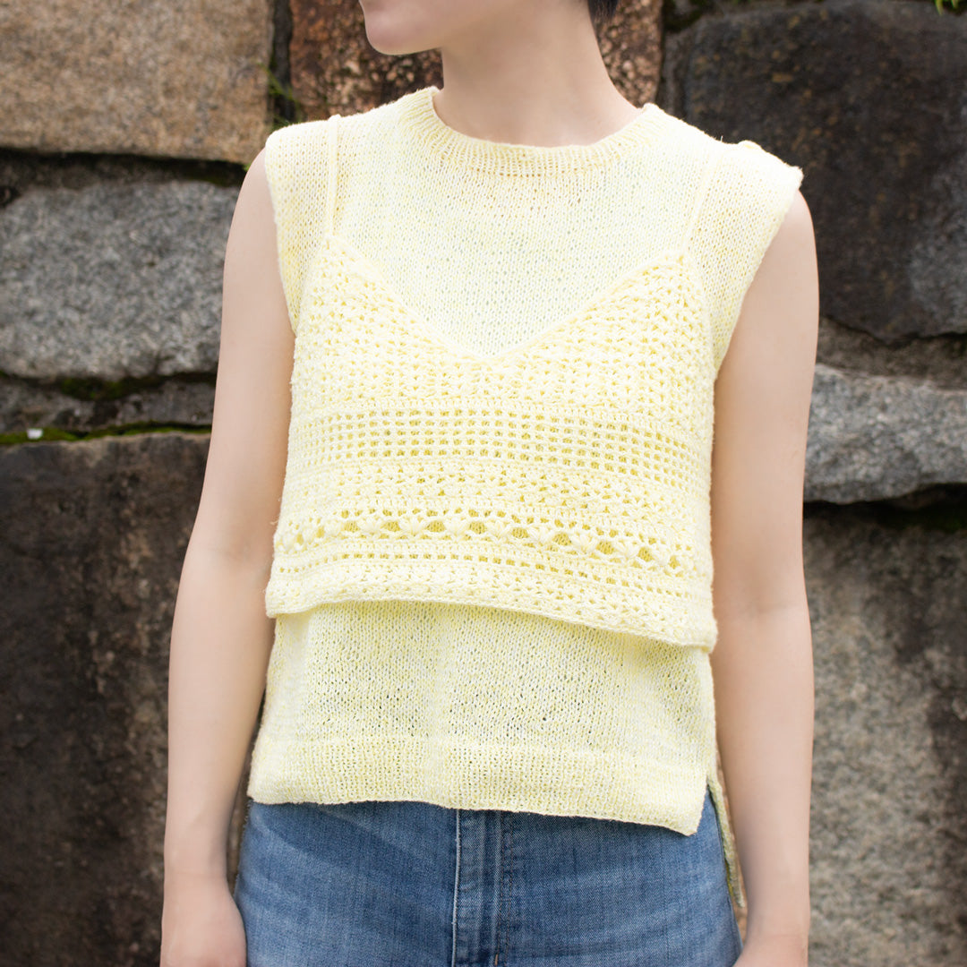 【パターン】Gardenia Sleeveless Knit designed by 気分屋にっしぃ(ガーデニア・スリーブレスニット)【PDF】【解説動画付き】