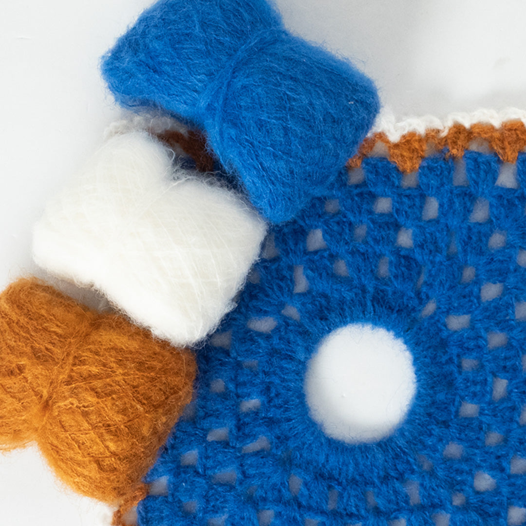 【シュシュパターン無料】Bluebird【セット】（青を編もう）