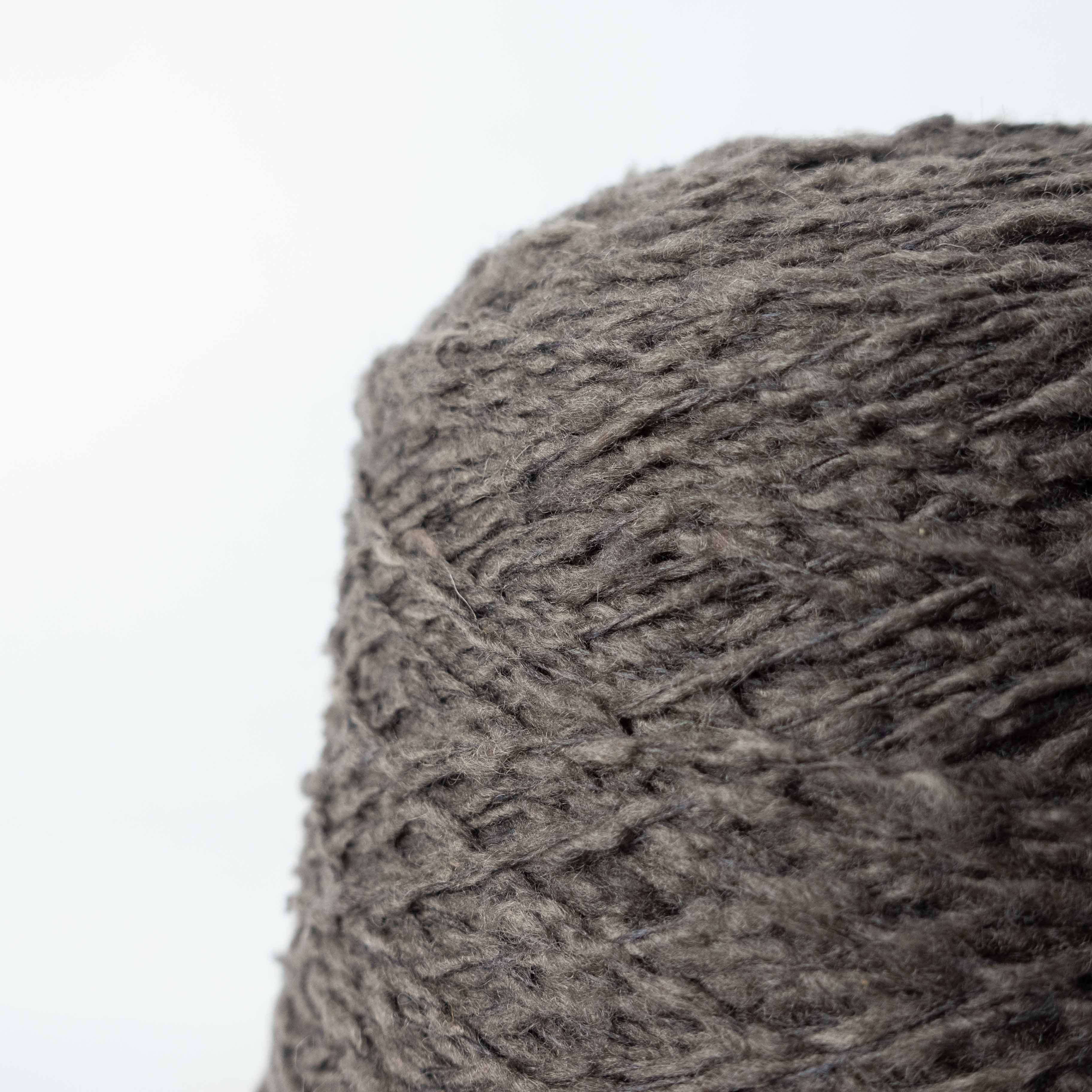 -mid project- ウール混スラブヤーン - チャコール