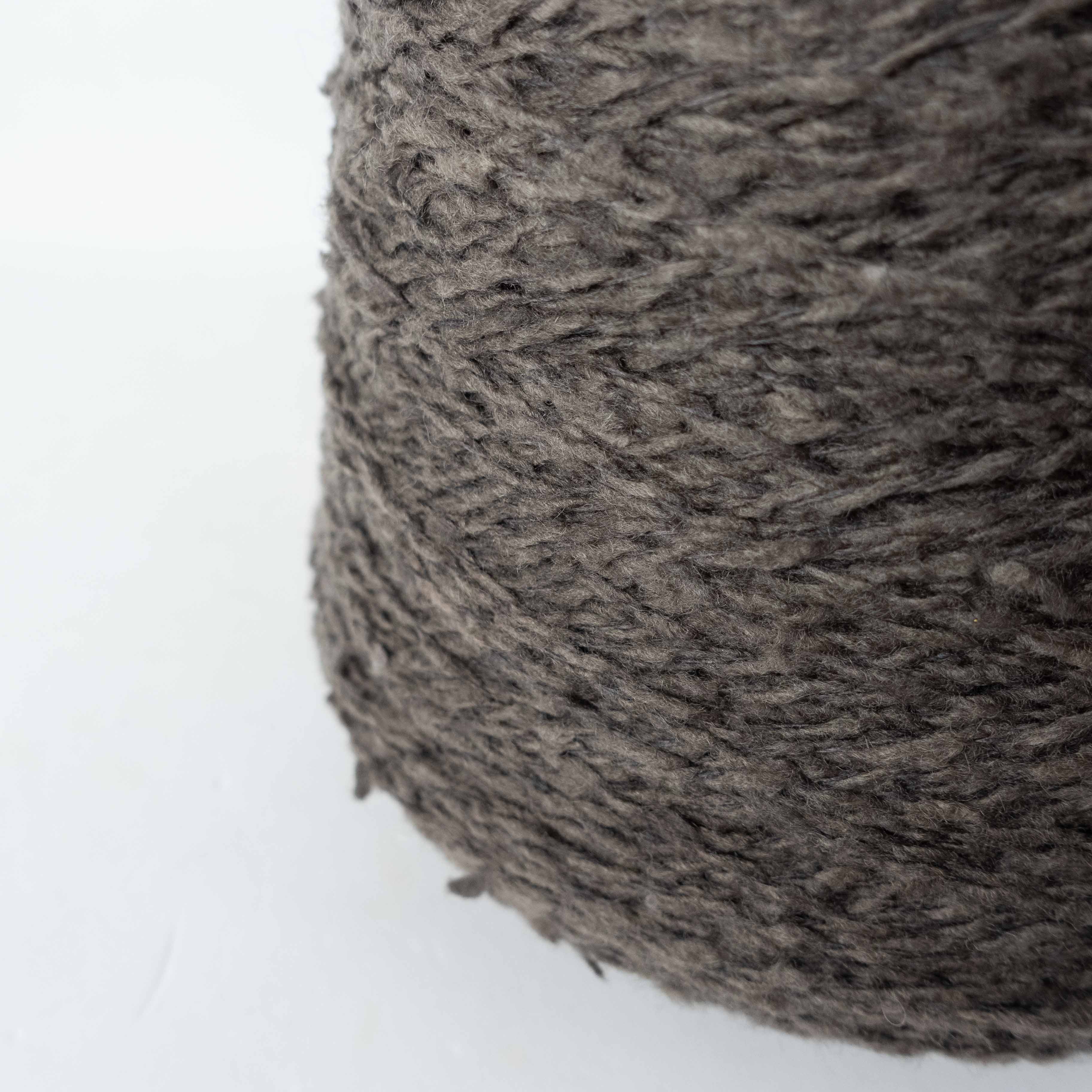 -mid project- ウール混スラブヤーン - チャコール