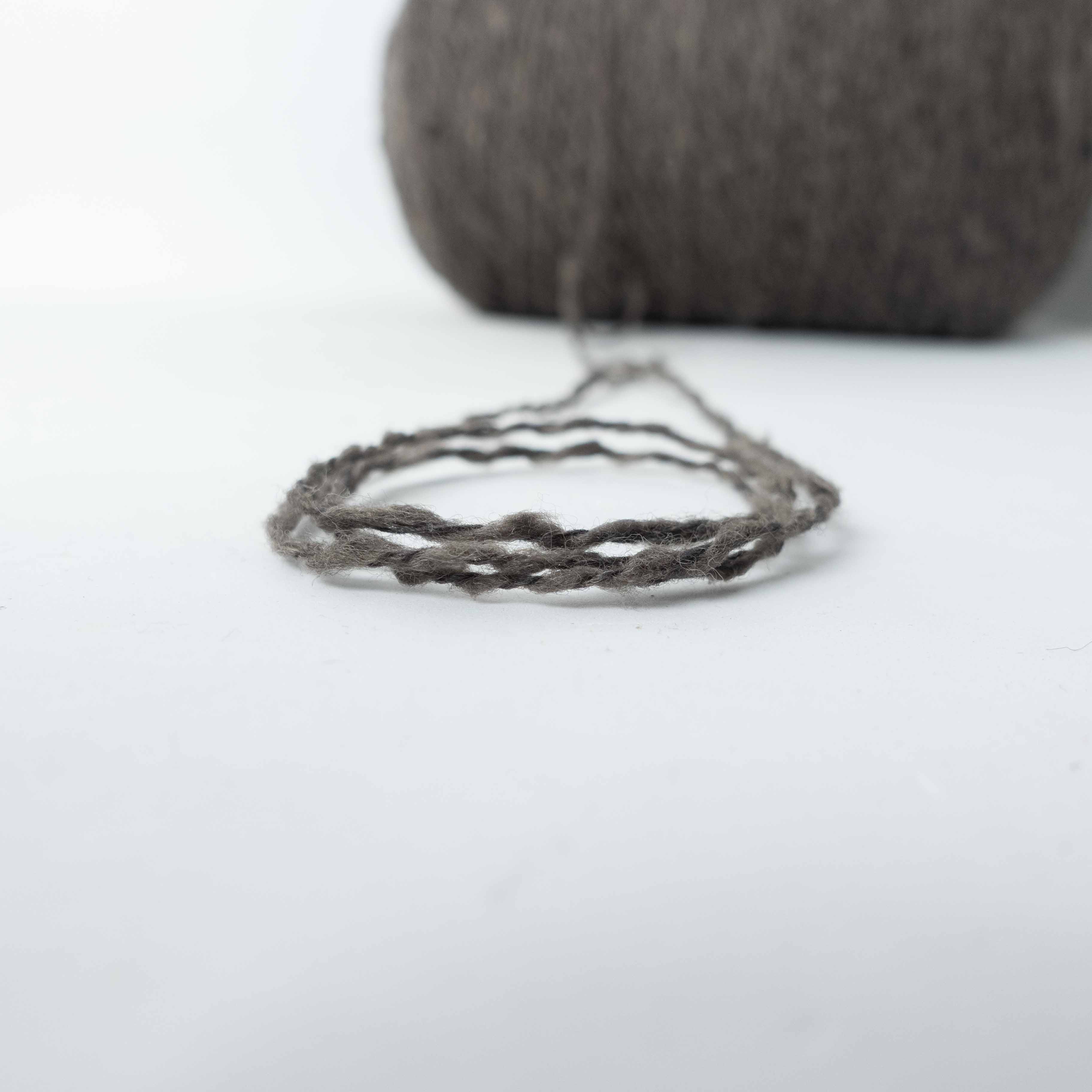 -mid project- ウール混スラブヤーン - チャコール