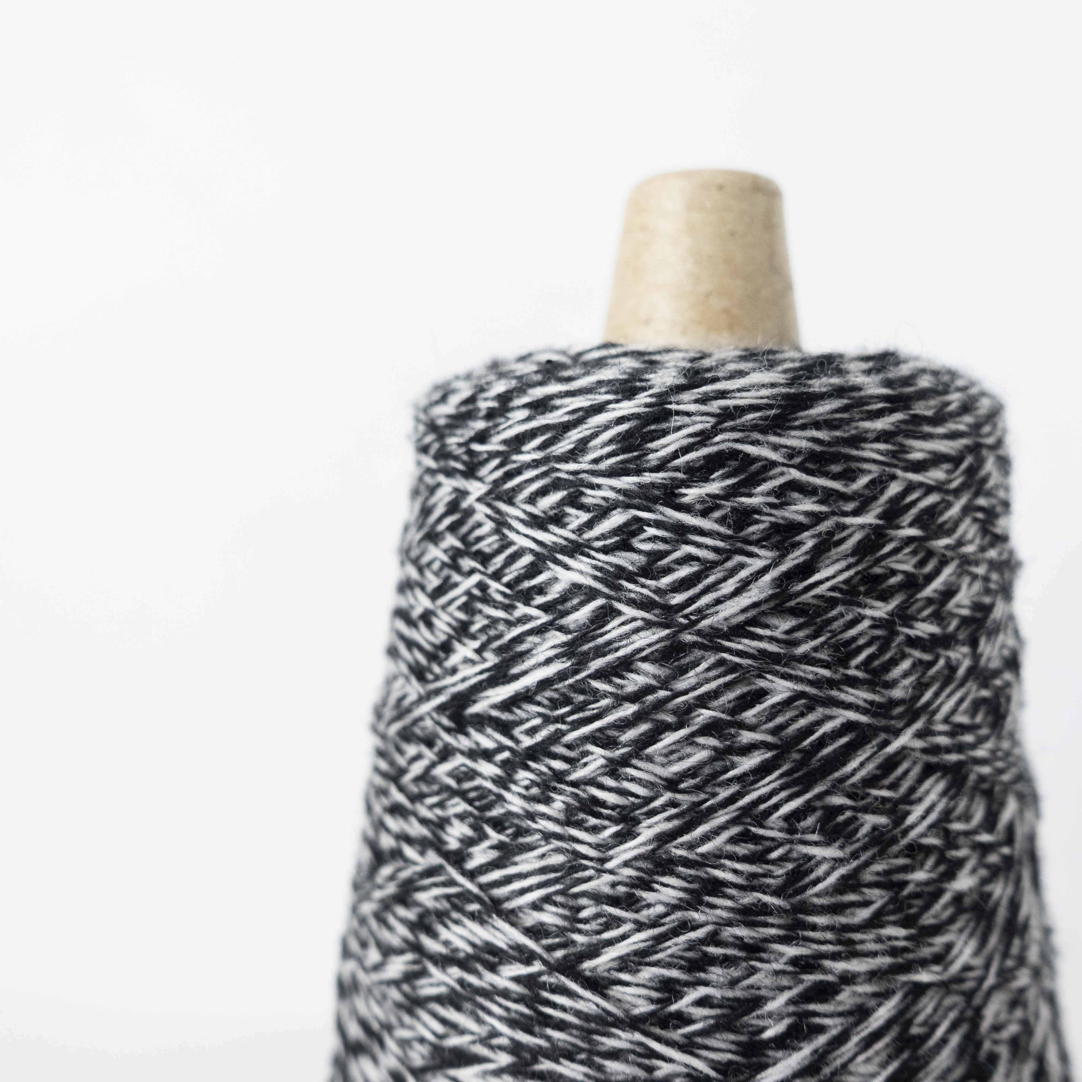 2/28 メランジカシミヤ italy - black×white