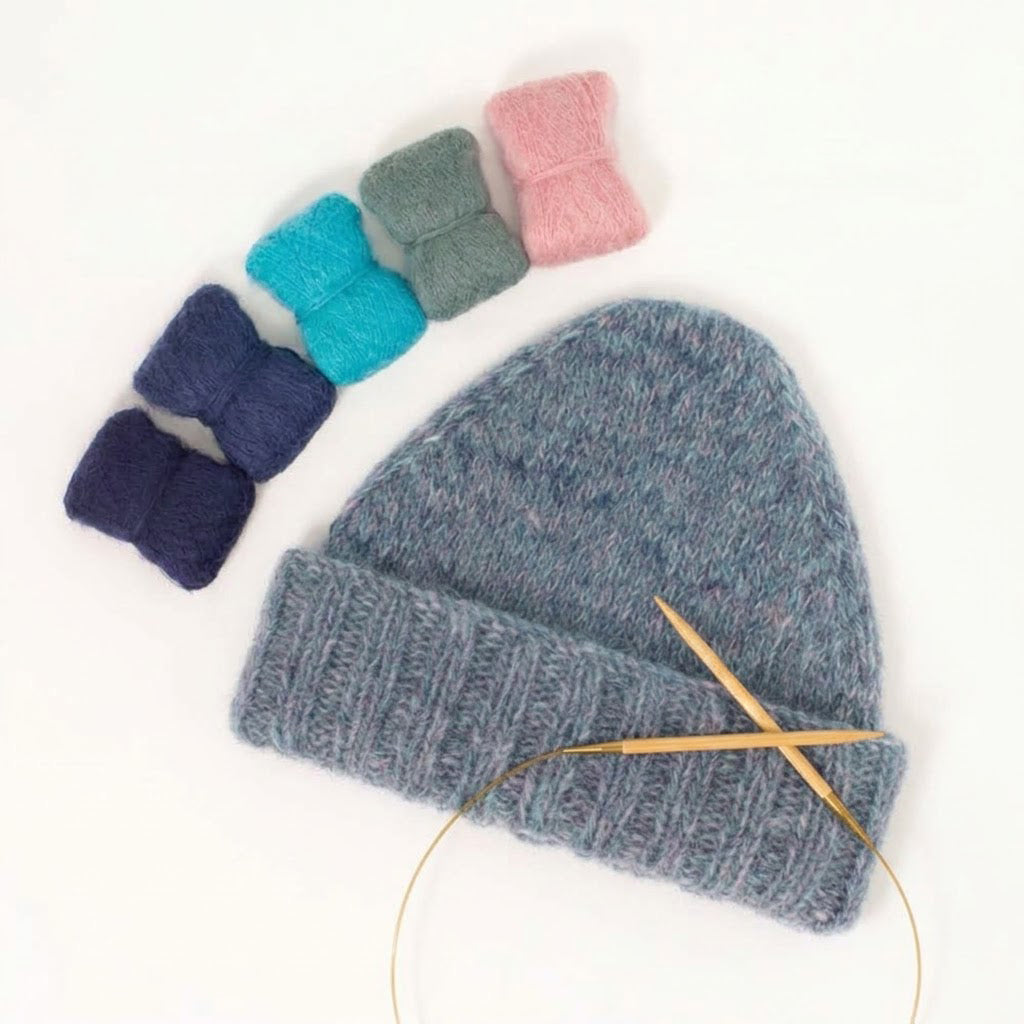 Jewel Soda (Twin Peak Beanie Knitting, Held-Together Yarn Set)