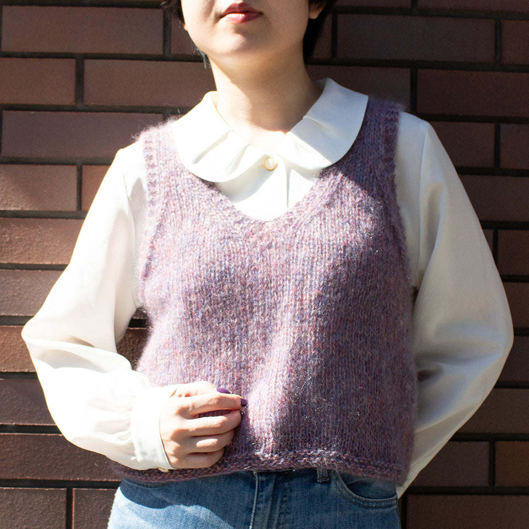 【KID MOHAIR 5 Fair】Vanilla V-Neck Vest Set