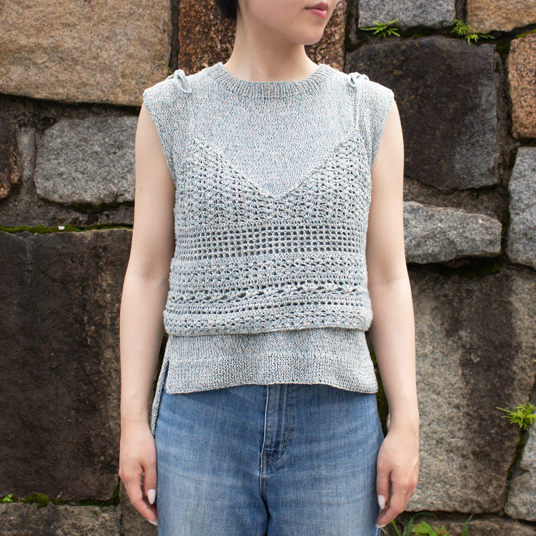 【パターン】Gardenia Sleeveless Knit designed by 気分屋にっしぃ（ガーデニア・スリーブレスニット）【PDF】【解説動画付き】