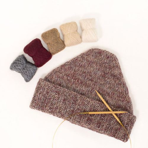 Berry Tiramisu (Knitting kit for Twin Peak Beanie, yarn held together)