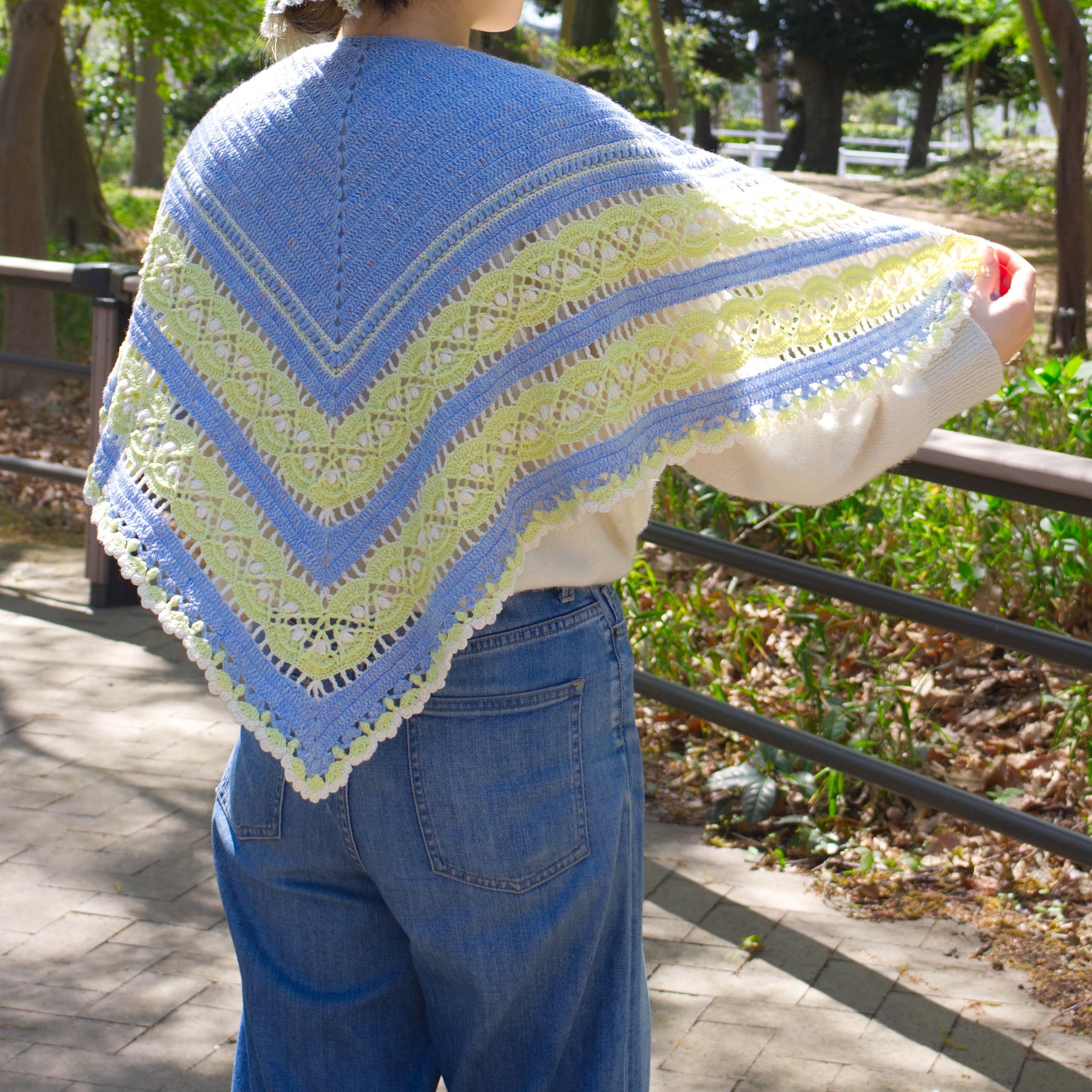 POPPIN' TWEEDで編む、Hiroka Shawl（ラージサイズ）セット（designed by 笠石あき）